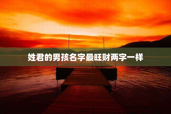 姓君的男孩名字最旺财两字一样