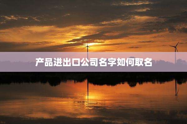 产品进出口公司名字如何取名