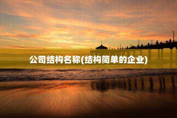 公司结构名称(结构简单的企业)