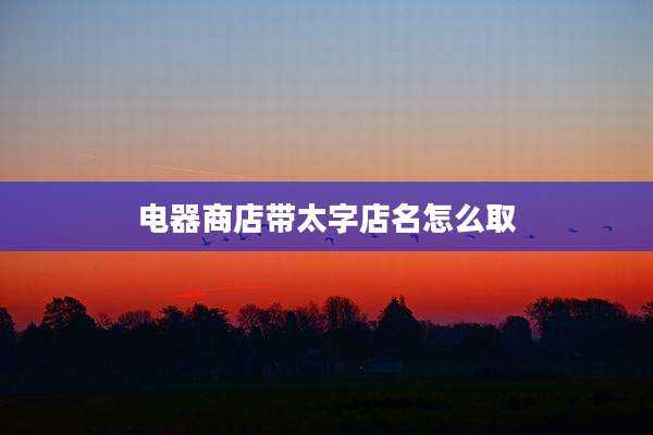 电器商店带太字店名怎么取
