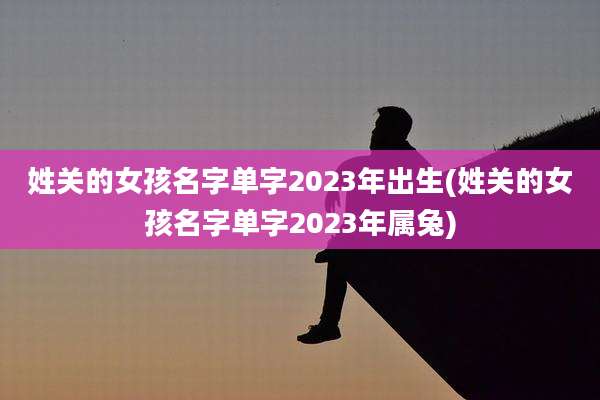 姓关的女孩名字单字2023年出生(姓关的女孩名字单字2023年属兔)