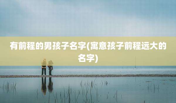 有前程的男孩子名字(寓意孩子前程远大的名字)