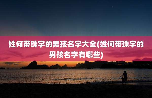 姓何带珠字的男孩名字大全(姓何带珠字的男孩名字有哪些)