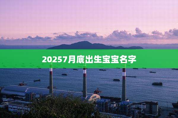 20257月底出生宝宝名字