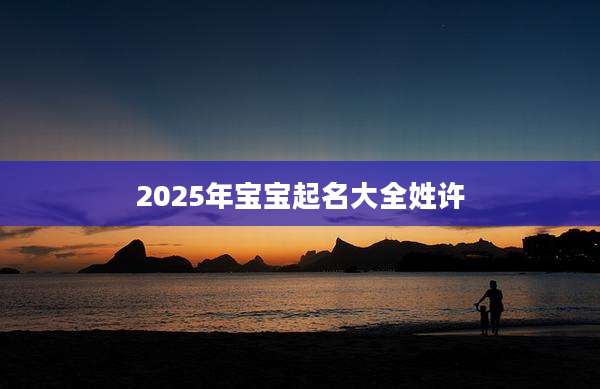 2025年宝宝起名大全姓许