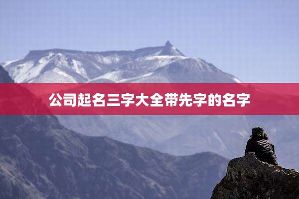 公司起名三字大全带先字的名字