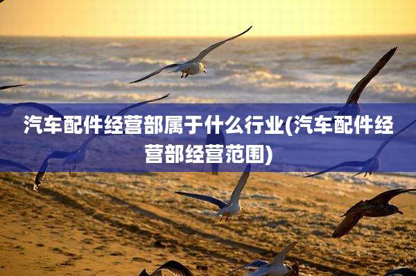 汽车配件经营部属于什么行业(汽车配件经营部经营范围)