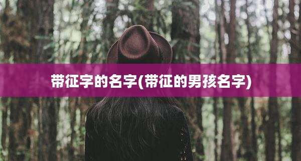 带征字的名字(带征的男孩名字)