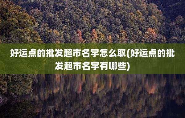 好运点的批发超市名字怎么取(好运点的批发超市名字有哪些)