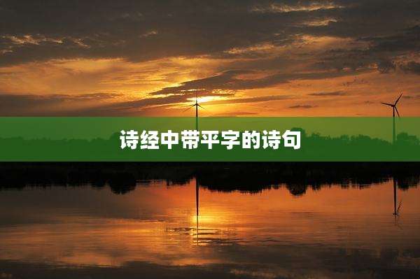 诗经中带平字的诗句
