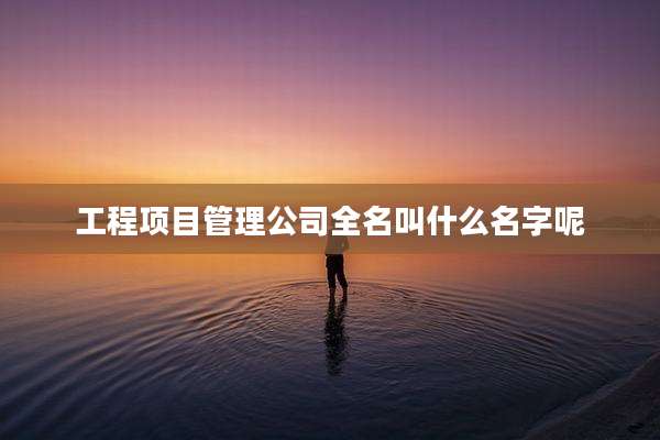 工程项目管理公司全名叫什么名字呢