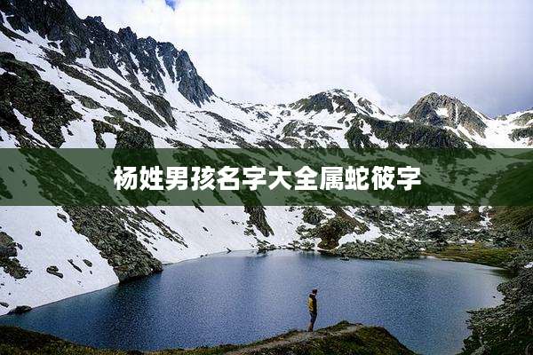 杨姓男孩名字大全属蛇筱字