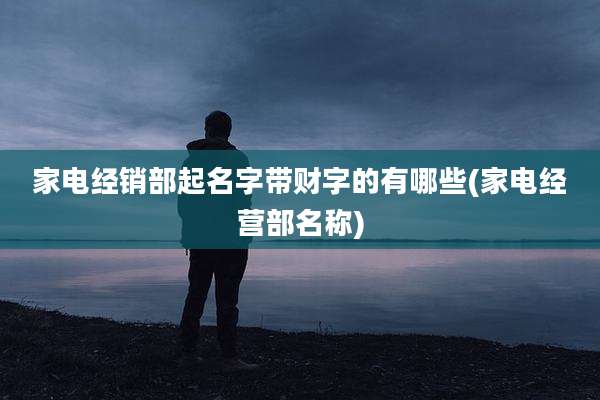 家电经销部起名字带财字的有哪些(家电经营部名称)