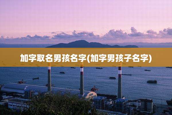 加字取名男孩名字(加字男孩子名字)