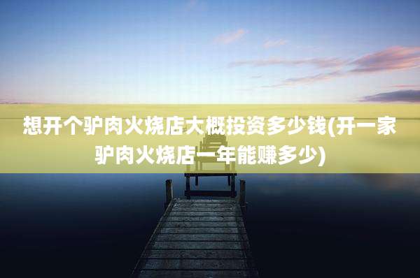 想开个驴肉火烧店大概投资多少钱(开一家驴肉火烧店一年能赚多少)