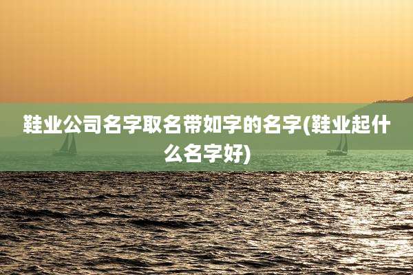 鞋业公司名字取名带如字的名字(鞋业起什么名字好)