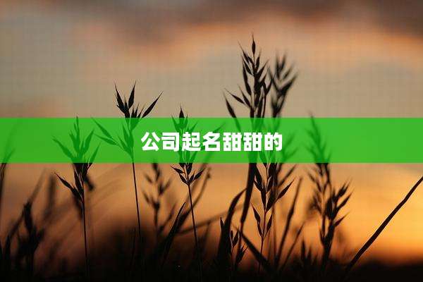 公司起名甜甜的