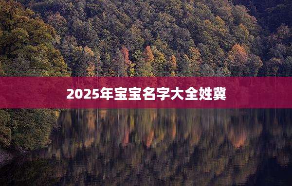2025年宝宝名字大全姓冀