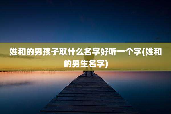 姓和的男孩子取什么名字好听一个字(姓和的男生名字)