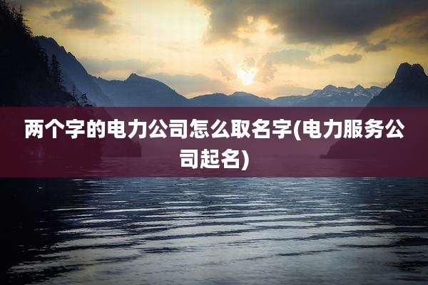 两个字的电力公司怎么取名字(电力服务公司起名)