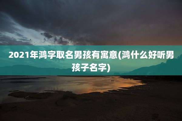 2021年鸿字取名男孩有寓意(鸿什么好听男孩子名字)
