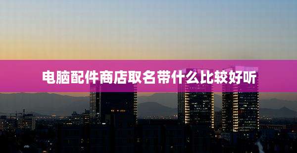 电脑配件商店取名带什么比较好听