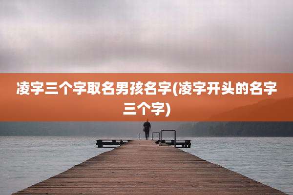 凌字三个字取名男孩名字(凌字开头的名字三个字)