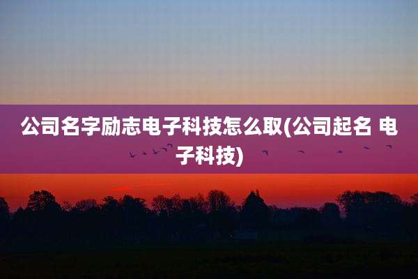 公司名字励志电子科技怎么取(公司起名 电子科技)