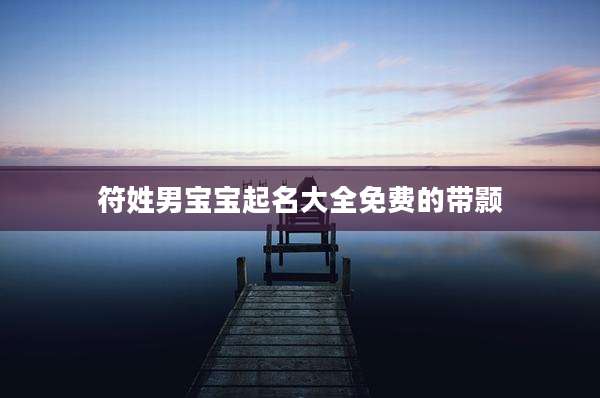 符姓男宝宝起名大全免费的带颢
