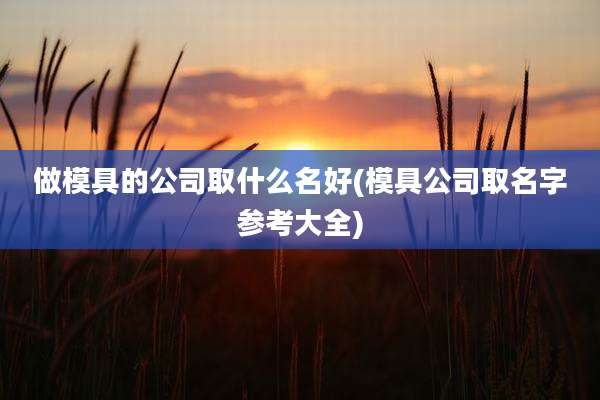 做模具的公司取什么名好(模具公司取名字参考大全)