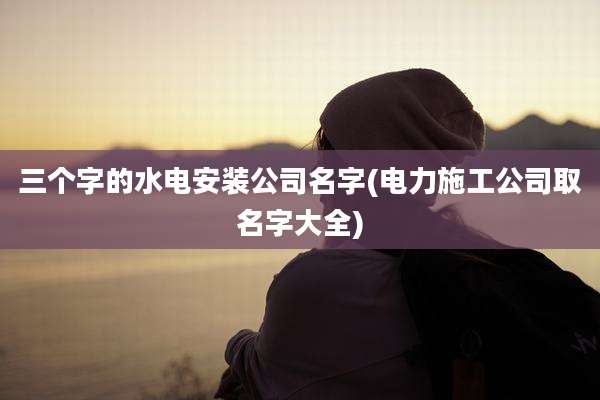 三个字的水电安装公司名字(电力施工公司取名字大全)