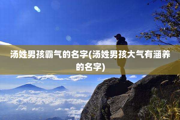 汤姓男孩霸气的名字(汤姓男孩大气有涵养的名字)