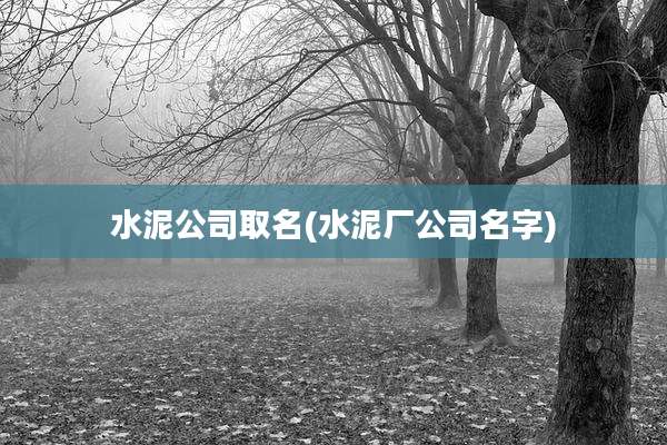 水泥公司取名(水泥厂公司名字)