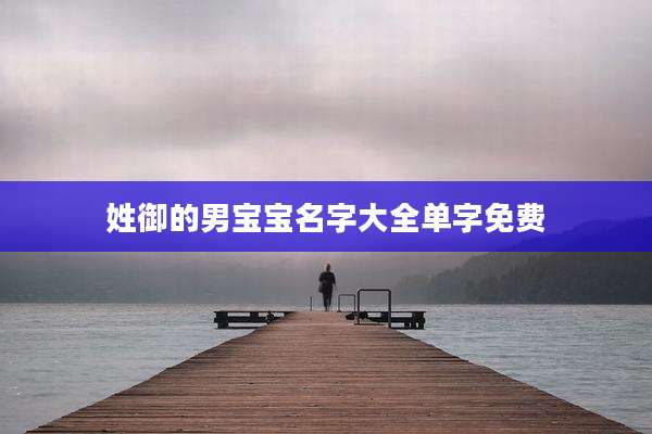 姓御的男宝宝名字大全单字免费