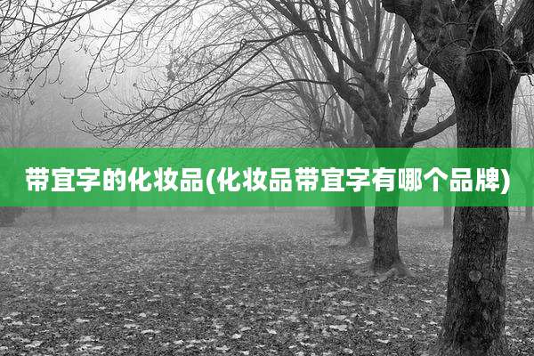 带宜字的化妆品(化妆品带宜字有哪个品牌)