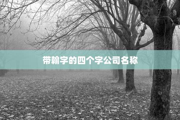 带翰字的四个字公司名称