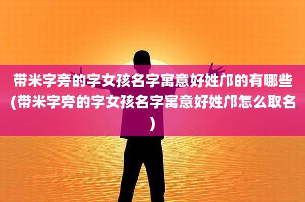 带米字旁的字女孩名字寓意好姓邝的有哪些(带米字旁的字女孩名字寓意好姓邝怎么取名)