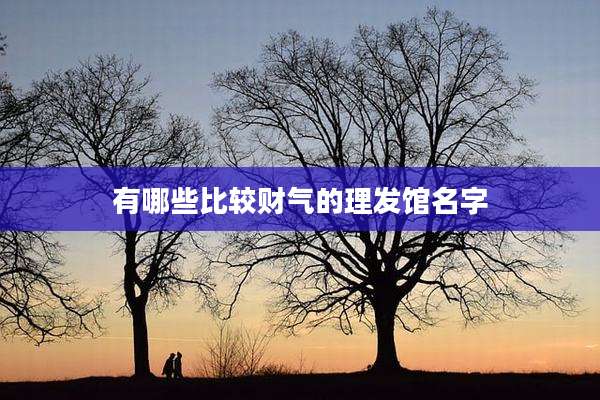 有哪些比较财气的理发馆名字