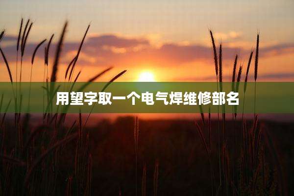 用望字取一个电气焊维修部名