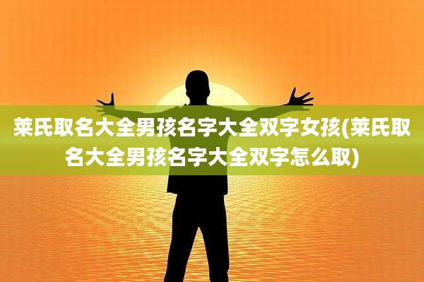 莱氏取名大全男孩名字大全双字女孩(莱氏取名大全男孩名字大全双字怎么取)