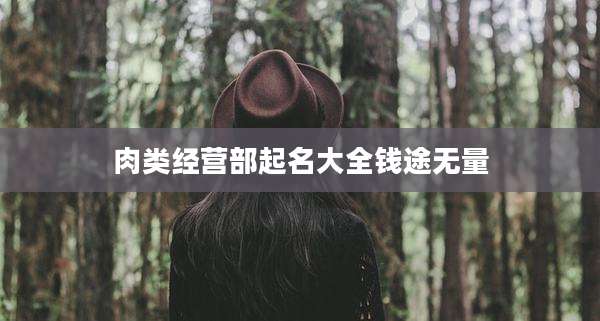 肉类经营部起名大全钱途无量