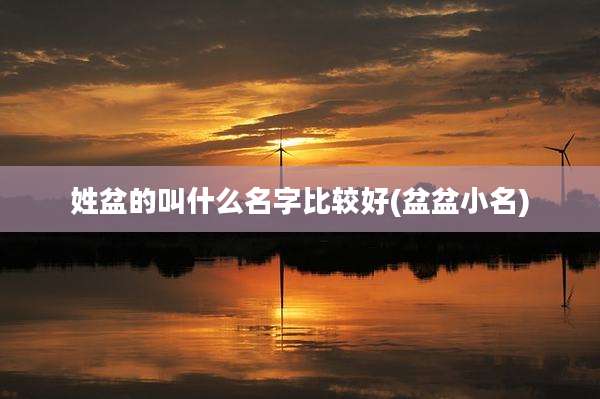 姓盆的叫什么名字比较好(盆盆小名)
