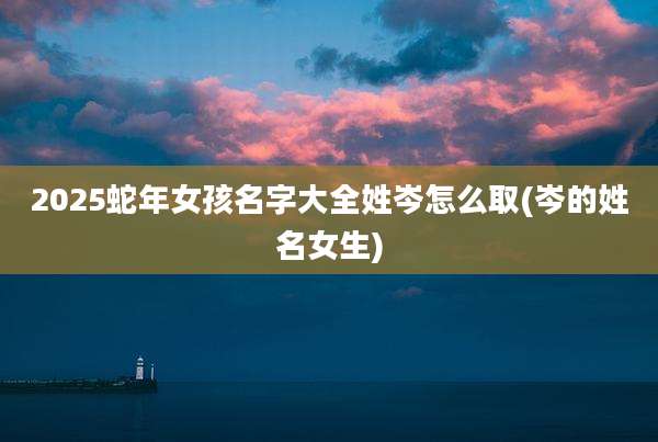 2025蛇年女孩名字大全姓岑怎么取(岑的姓名女生)