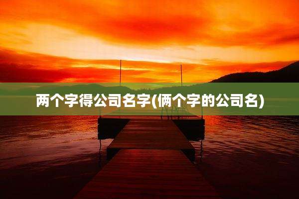 两个字得公司名字(俩个字的公司名)