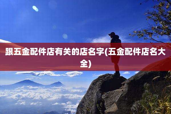 跟五金配件店有关的店名字(五金配件店名大全)