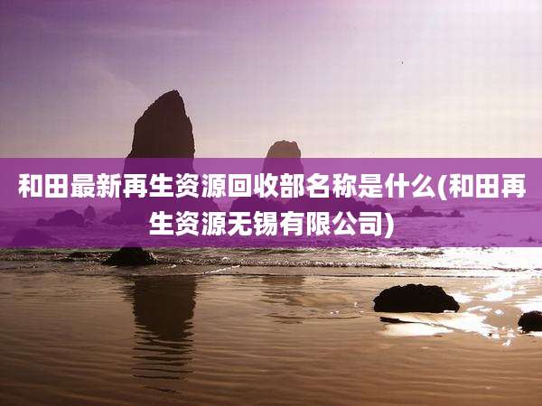 和田最新再生资源回收部名称是什么(和田再生资源无锡有限公司)