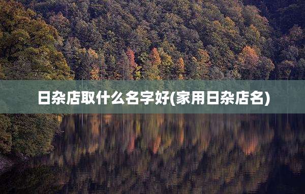 日杂店取什么名字好(家用日杂店名)