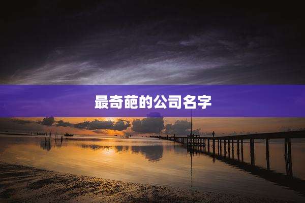 最奇葩的公司名字
