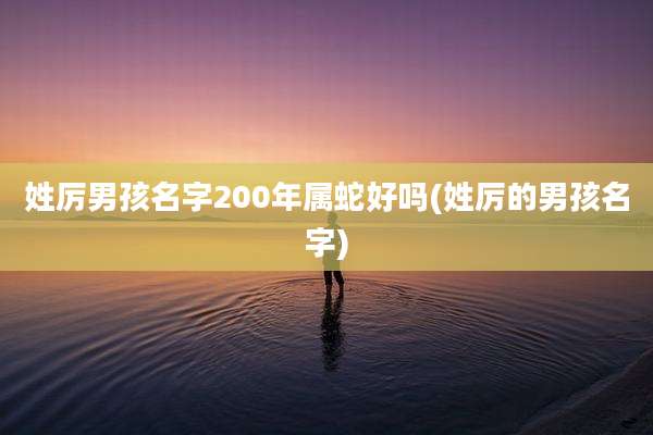 姓厉男孩名字200年属蛇好吗(姓厉的男孩名字)