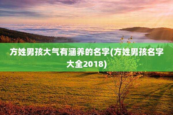 方姓男孩大气有涵养的名字(方姓男孩名字大全2018)